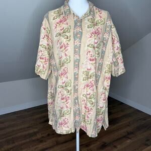 Daniel Cremieux Men's Linen blend multicoloured floral button up shirt Size XL